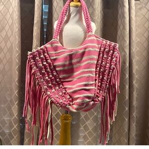 Pink BOHO fringe  Bag